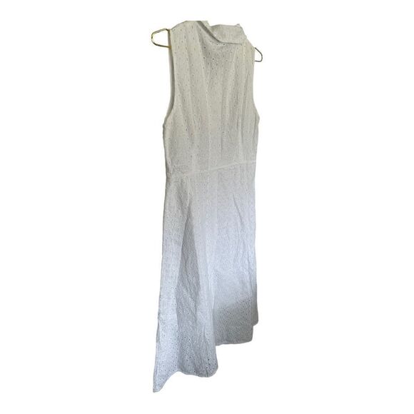 Valentina Naldi | Sleeveless Eyelet Button-Front Cotton Cocktail Shirtdress | M - Picture 12 of 14